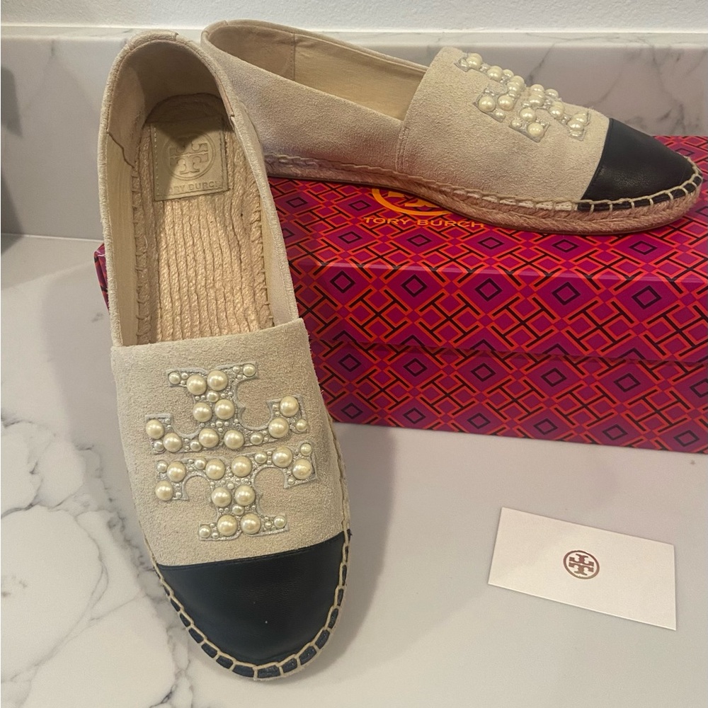 Pearl encrusted espadrilles